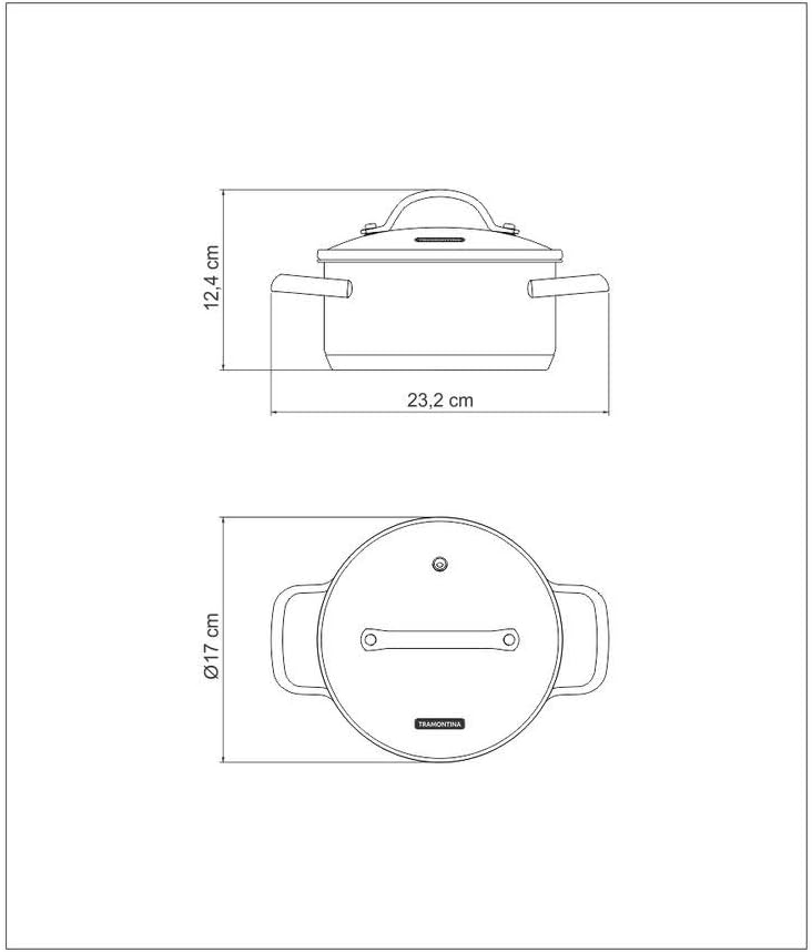 Tramontina 16CM Stainless Steel Shallow Casserole with Glass Lid - Image 5